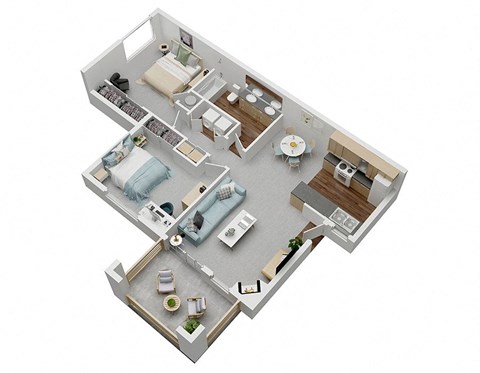 2 bedroom 1 bath downstairs floorplan at Devonwood and First Place Apartments, Battle Ground Washington